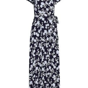 Eliza J Blue White Floral Maxi Dress 14